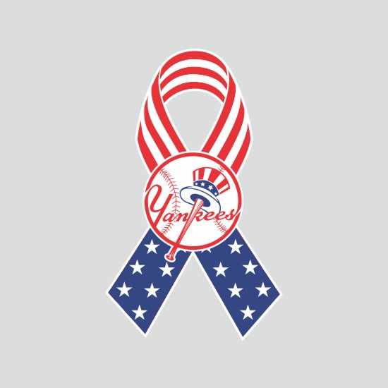 New York Yankees Ribbon American Flag logo iron on paper